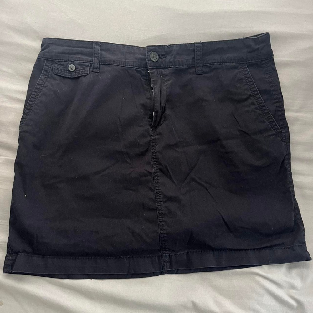 Mid-Rise Black Cargo Skort, Size 12